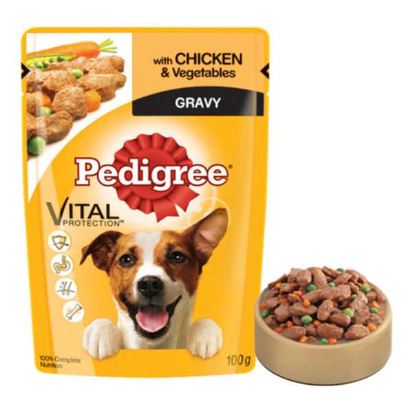 Pedigree Adult Chicken & Vegetables in Gravy Wet Dog Food Pouch