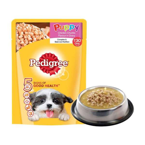 Pedigree Puppy Chicken Chunks in Gravy Wet Dog Food Pouch