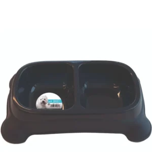 M-Pets Plastic Double Bowl for Dogs (Assorted)